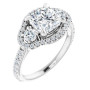 Khloe Lab Grown Diamond Ring | 2 Carat Cushion Diamond Halo-Style Engagement Ring in White color  img