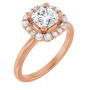 Kimberly 1 Carat Cushion Diamond Halo-Style Engagement Ring in Rose color img