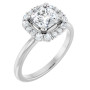 Kimberly 1 Carat Cushion Diamond Halo-Style Engagement Ring in White color  img