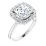 Kimberly Lab Grown Diamond Ring | 2 Carat Square Diamond Halo-Style Engagement Ring in White color  img