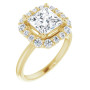 Kimberly Lab Grown Diamond Ring | 2 Carat Square Diamond Halo-Style Engagement Ring in Yellow color  img