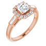 Kinsley 0.75 Carat Asscher Diamond Halo-Style Engagement Ring in Rose color img
