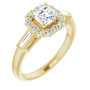 Kinsley 0.75 Carat Asscher Diamond Halo-Style Engagement Ring in Yellow color  img