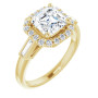 Kinsley Lab Grown Diamond Ring | 2 Carat Asscher Diamond Halo-Style Engagement Ring in Yellow color  img