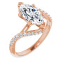 Kylie Lab Grown Diamond Ring | 2 Carat Marquise Diamond Accented Engagement Ring in Rose color img