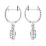 Back view of the Ladies Diamond Drop Earrings Oval Design 14K Yellow Gold 1.1ct by Luxurman in White color img