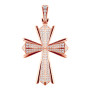 Large 14K Gold Diamond Cross Pendant for Men 2ct in Rose color img