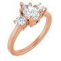 Leila 1 Carat Pear Diamond Three-Stone Engagement Ring in Rose color img