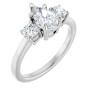 Leila 1 Carat Pear Diamond Three-Stone Engagement Ring in White color  img