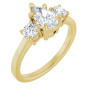 Leila 1 Carat Pear Diamond Three-Stone Engagement Ring in Yellow color  img