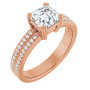 Lily 1 Carat Asscher Diamond Accented Double-Row Engagement Ring in Rose color img