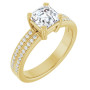Lily 1 Carat Asscher Diamond Accented Double-Row Engagement Ring in Yellow color  img
