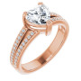 Lily 1 Carat Heart Diamond Accented Double-Row Engagement Ring in Rose color img