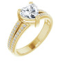 Lily 1 Carat Heart Diamond Accented Double-Row Engagement Ring in Yellow color  img