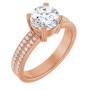 Lily 1.5 Carat Round Diamond Accented Double-Row Engagement Ring in Rose color img