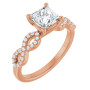 Madeline 1 Carat Square Diamond Accented Infinity-Inspired Engagement Ring in Rose color img