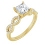 Madeline 1 Carat Square Diamond Accented Infinity-Inspired Engagement Ring in Yellow color  img