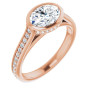 Madison 1 Carat Oval Diamond Bezel-Set Accented Engagement Ring in Rose color img
