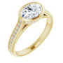 Madison 1 Carat Oval Diamond Bezel-Set Accented Engagement Ring in Yellow color  img
