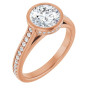 Madison 1.5 Carat Round Diamond Bezel-Set Accented Engagement Ring in Rose color img