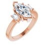 Marley Lab Grown Diamond Ring | 2 Carat Marquise Diamond Three-Stone Engagement Ring in Rose color img
