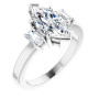 Marley Lab Grown Diamond Ring | 2 Carat Marquise Diamond Three-Stone Engagement Ring in White color  img