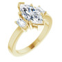 Marley Lab Grown Diamond Ring | 2 Carat Marquise Diamond Three-Stone Engagement Ring in Yellow color  img