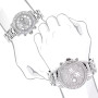 Matching His and Hers Luxurman Diamond Bezel Watch Set 6ct on the body img