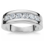 Men's 10k or 14k Gold Lab Grown Round Diamond Wedding Ring l 0.65ct l G, VS in White color  img