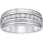 Men's 10k or 14k White Gold Diamond Wedding Ring l 0.5ct l H-I in White color  img