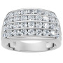 Men's 10k or 14k White Gold Round Diamond Ring l 2ct l G-H in White color  img