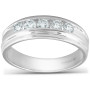Men's 10k or 14k White Gold Round Diamond Wedding Ring l 0.5ct l H in White color  img