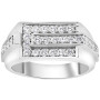 Men's 10k or 14k White Gold Round Diamond Wedding Ring l 0.8ct l G-H in White color  img
