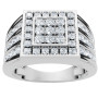 Men's 10k or 14k White Gold Round Diamond Wedding Ring l 1ct l G-H in White color  img