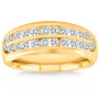 Men's 10k or 14k Yellow Gold Lab Grown Round Diamond Wedding Ring l 0.96ct l G, VS in Yellow color  img