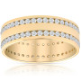 Men's 10k or 14k Yellow Gold Round Diamond Eternity Ring l 1.38ct l H-I in Yellow color  img