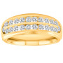 Men's 10k or 14k Yellow Gold Round Diamond Wedding Ring l 0.96ct l H in Yellow color  img