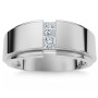 Men's 10K or 14K White Gold Lab Grown Princess Diamond Wedding Ring l 1ct l G, VS in White color  img