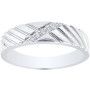 Men's 10K or 14K White Gold Round Diamond Wedding Ring l 0.05ct l G-H in White color  img