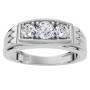 Men's 10K or 14K White Gold Round Diamond Wedding Ring l 0.7ct l H in White color  img