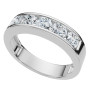 Men's 10K or 14K White Gold Round Diamond Wedding Ring l 1.25ct l G-H in White color  img