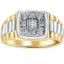 Men's 10K or 14K Two-Tone Yellow/White Gold Diamond Ring l 0.4ct l G-H in White color  img