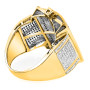 Back view of the Men's Diamond Rings 10K or 14K Yellow Gold Round Diamond Ring 1.30ct in Yellow color img