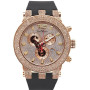 Joe Rodeo Broadway Diamond Watch for Men | 45mm | Rubber Strap | Rose Dial | 5ct (front view) img