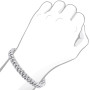 Men's Lab Diamond Cuban Link Bracelet in Sterling Silver 8mm Wide on the body img