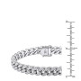 Size demonstration - Men's Lab Diamond Cuban Link Bracelet in Sterling Silver 8mm Wide near the ruler img