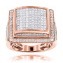 Men's Rings 10K or 14K Men's Diamond Ring Princess Cut Round 6ct in Rose color img
