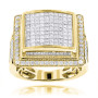 Men's Rings 10K or 14K Men's Diamond Ring Princess Cut Round 6ct in Yellow color  img