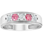 10K or 14k Gold Lab Grown Pink and White Round Diamond Wedding Ring l 0.95ct l G, VS for Men in White color  img