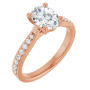 Mia 1 Carat Oval Diamond Solitaire Engagement Ring in Rose color img